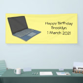 Abbildung eines Laptop-Cartoon Banner (Messe)