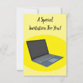 Abbildung eines Laptop-Cartoon Einladung (Rückseite)