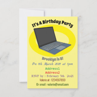 Abbildung eines Laptop-Cartoon Einladung