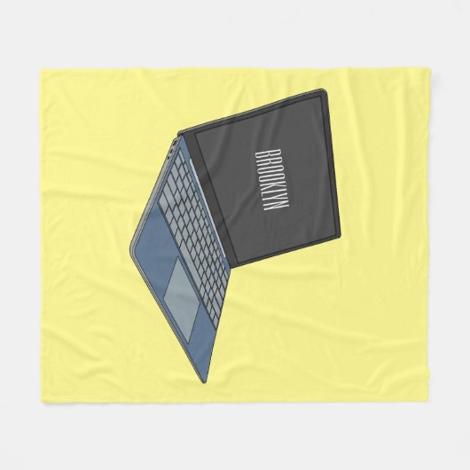 Abbildung eines Laptop-Cartoon Fleecedecke (Vorderseite (Horizontal))