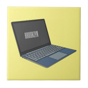 Abbildung eines Laptop-Cartoon Fliese