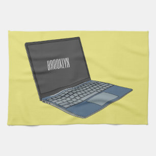 Abbildung eines Laptop-Cartoon Geschirrtuch