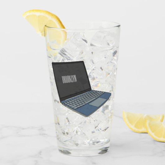 Abbildung eines Laptop-Cartoon Glas (Vorderseite Ice)
