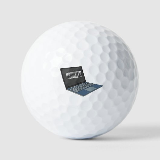 Abbildung eines Laptop-Cartoon Golfball (Vorderseite)