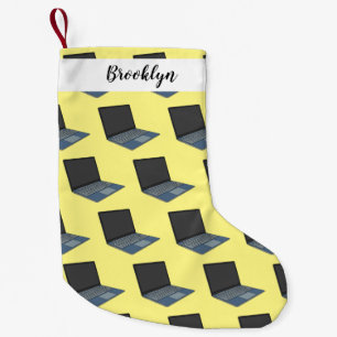 Abbildung eines Laptop-Cartoon Kleiner Weihnachtsstrumpf