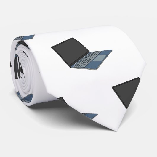 Abbildung eines Laptop-Cartoon Krawatte (Gerollt)