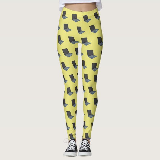 Abbildung eines Laptop-Cartoon Leggings (Vorderseite)