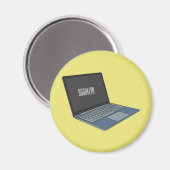 Abbildung eines Laptop-Cartoon Magnet (Vorderseite/Rückseite)