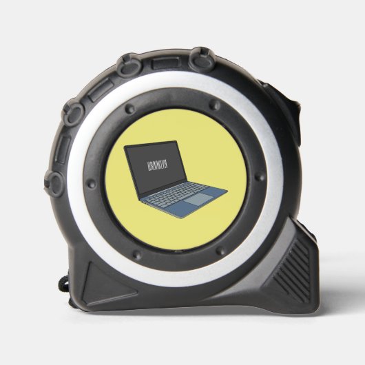 Abbildung eines Laptop-Cartoon Maßband (Vorderseite)