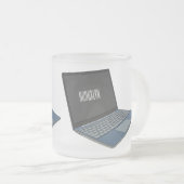 Abbildung eines Laptop-Cartoon Mattglastasse (VorderseiteRechts)