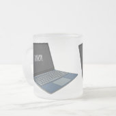 Abbildung eines Laptop-Cartoon Mattglastasse (Vorderseite Links)