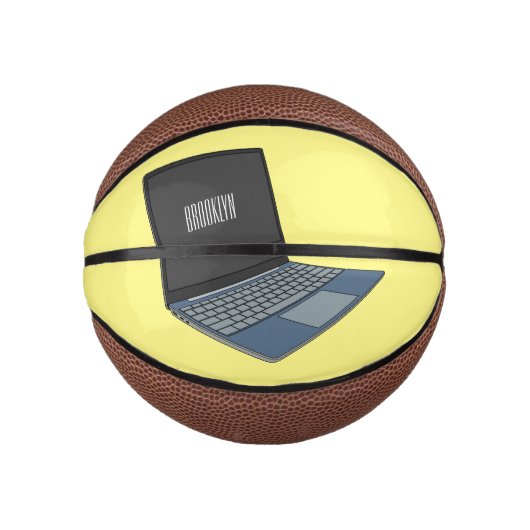 Abbildung eines Laptop-Cartoon Mini Basketball (Vorderseite)