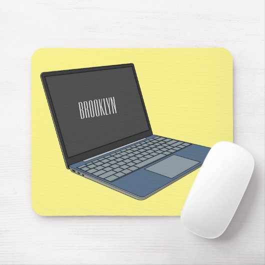 Abbildung eines Laptop-Cartoon Mousepad (Mit Mouse)