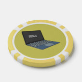 Abbildung eines Laptop-Cartoon Pokerchips (Einzeln)