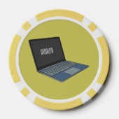 Abbildung eines Laptop-Cartoon Pokerchips (Rückseite)
