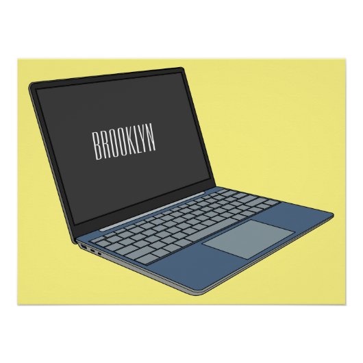 Abbildung eines Laptop-Cartoon Poster (Vorderseite)