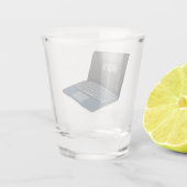 Abbildung eines Laptop-Cartoon Schnapsglas (Rückseite)