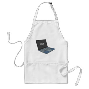 Abbildung eines Laptop-Cartoon Schürze