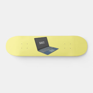 Abbildung eines Laptop-Cartoon Skateboard