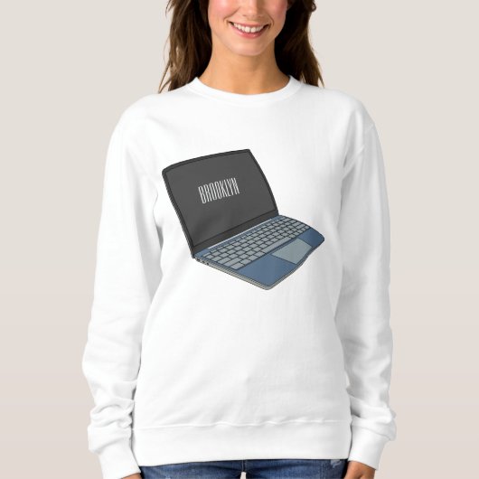 Abbildung eines Laptop-Cartoon Sweatshirt (Vorderseite)