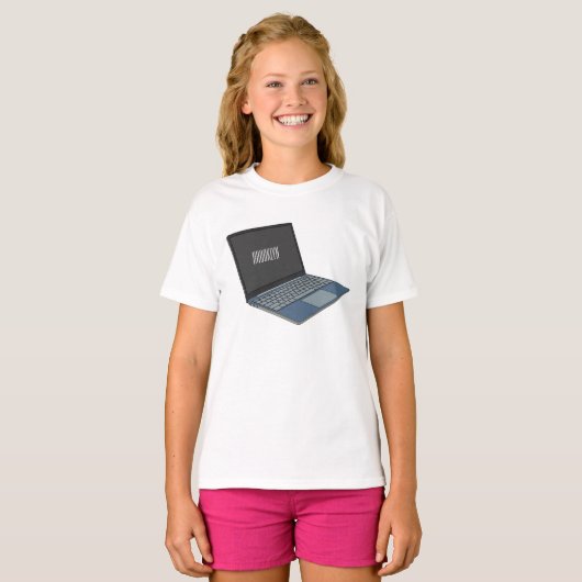 Abbildung eines Laptop-Cartoon T-Shirt (Vorne ganz)