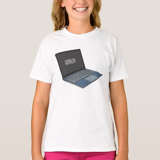 Abbildung eines Laptop-Cartoon T-Shirt (Vorderseite)