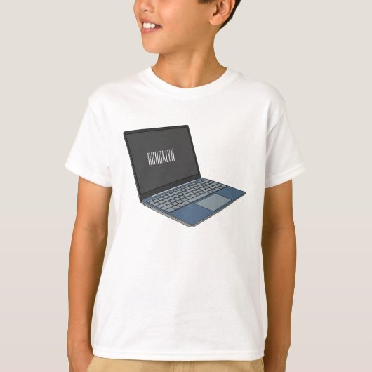 Abbildung eines Laptop-Cartoon T-Shirt (Vorderseite)
