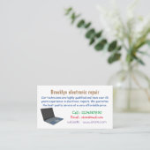 Abbildung eines Laptop-Cartoon Visitenkarte (Stehend Vorderseite)