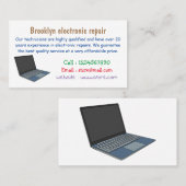 Abbildung eines Laptop-Cartoon Visitenkarte (Vorne/Hinten)