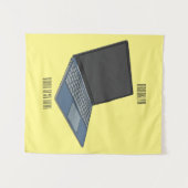 Abbildung eines Laptop-Cartoon Wandteppich (Vorderseite (Horizontal))