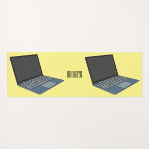 Abbildung eines Laptop-Cartoon Yogamatte