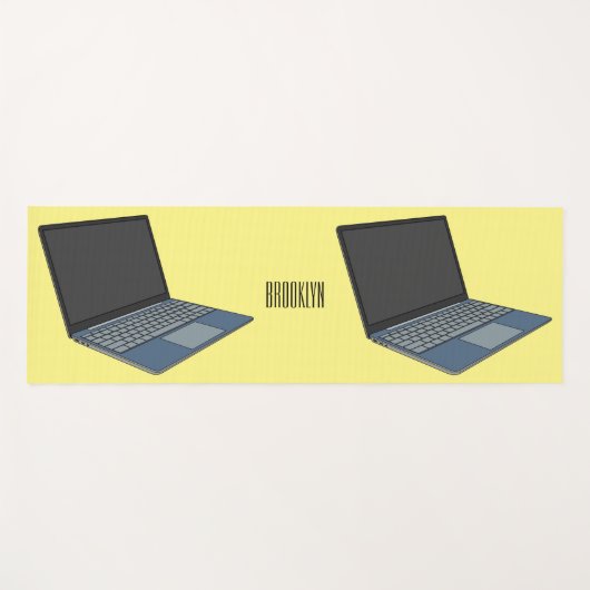 Abbildung eines Laptop-Cartoon Yogamatte (Vorderseite (Horizontal))