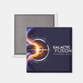 Abbildung eines Logos zum Thema Gravitation mit Magnet (Vorderseite/Rückseite)