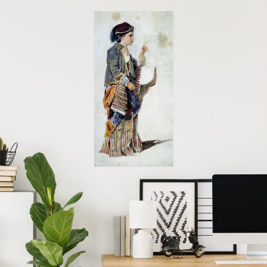 Abbildung eines Mädchens in türkischem Kostüm, 19. Poster (Heimbüro)