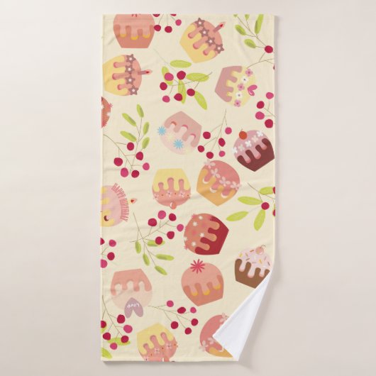 Abbildung eines nahtlosen Becherkuchens Badehandtuch (Badehandtuch)