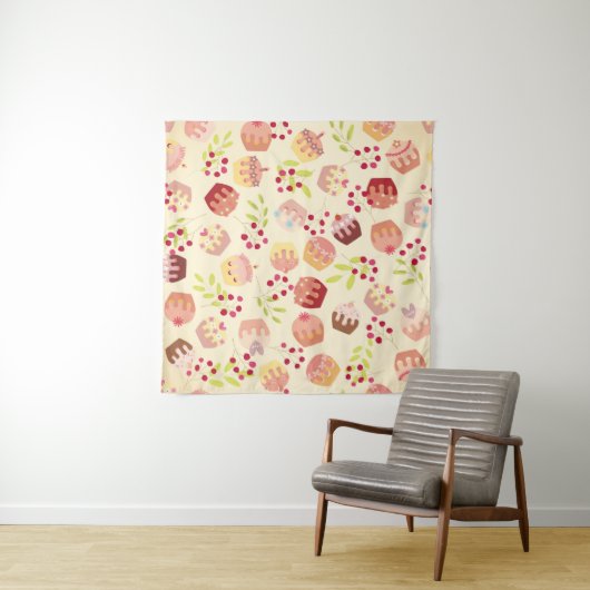 Abbildung eines nahtlosen Becherkuchens Wandteppich (Beispiel)