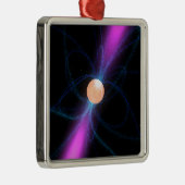 Abbildung eines Pulsars 2 Silbernes Ornament (Rechts)