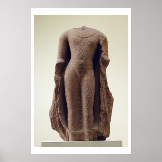 Abbildung eines stehenden Buddha, Jamalpur, Mathur Poster (Vorne)