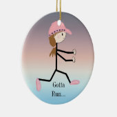 Abbildung "Gotta Run Female" Keramik Ornament (Rechts)