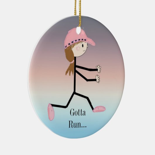 Abbildung "Gotta Run Female" Keramik Ornament (Rechts)