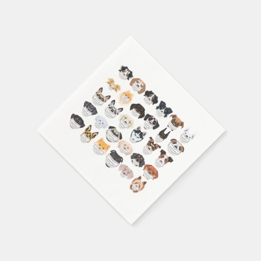 Abbildung Hunde mit Set des Respirators Serviette (Ecke)