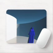 Abbildung in blauem Umhang Mousepad (Mit Mouse)