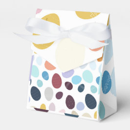 Abbildung mit farbigen Eiern in Gradientenfarbe. Geschenkschachtel