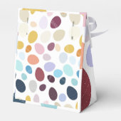 Abbildung mit farbigen Eiern in Gradientenfarbe. Geschenkschachtel (Rückseite)