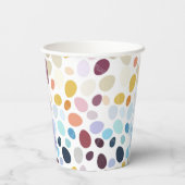 Abbildung mit farbigen Eiern in Gradientenfarbe. Pappbecher (Rückseite)