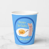 Abbildung niedlicher Speck und Cartoon von Eiern Pappbecher (Rückseite)