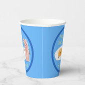 Abbildung niedlicher Speck und Cartoon von Eiern Pappbecher (Rechts)