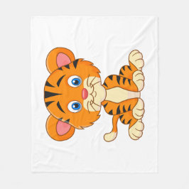 Abbildung niedlicher Tiger in tierischer Cartoon Fleecedecke