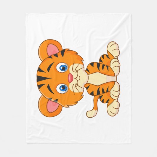 Abbildung niedlicher Tiger in tierischer Cartoon Fleecedecke (Vorderseite)
