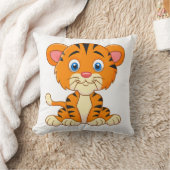 Abbildung niedlicher Tiger in tierischer Cartoon Kissen (Decke)